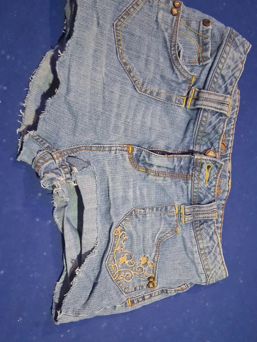SO Light Blue Denim Girls' Embroidered Frayed Shorts
